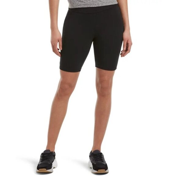 Hue Womens Size Small High Waisted Blackout Cotton Bike Shorts in Black 797 - Picture 1 of 13